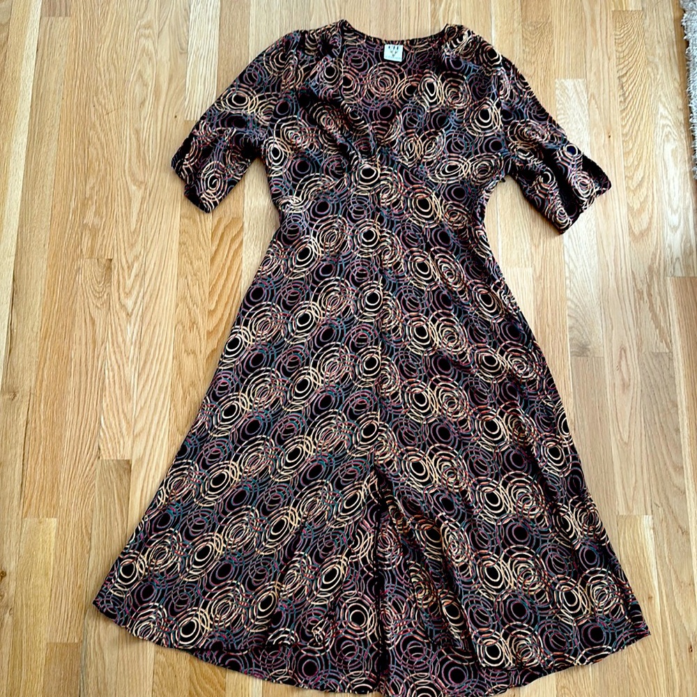 Vtg Ulf Andersson Swirly Print Dress
